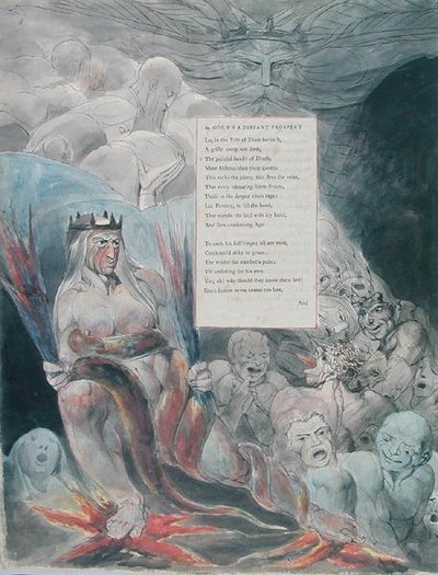 Design 20 per Ode on a Distant Prospect of Eton College da The Poems of Thomas Gray, pubblicato 177-98 da William Blake